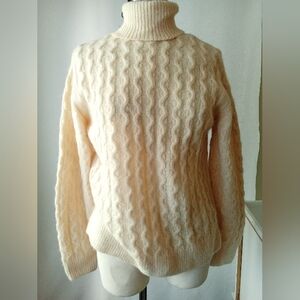 & Atelier Ivory Alpaca Wool Blend Cable Knit Sweater US Size XS